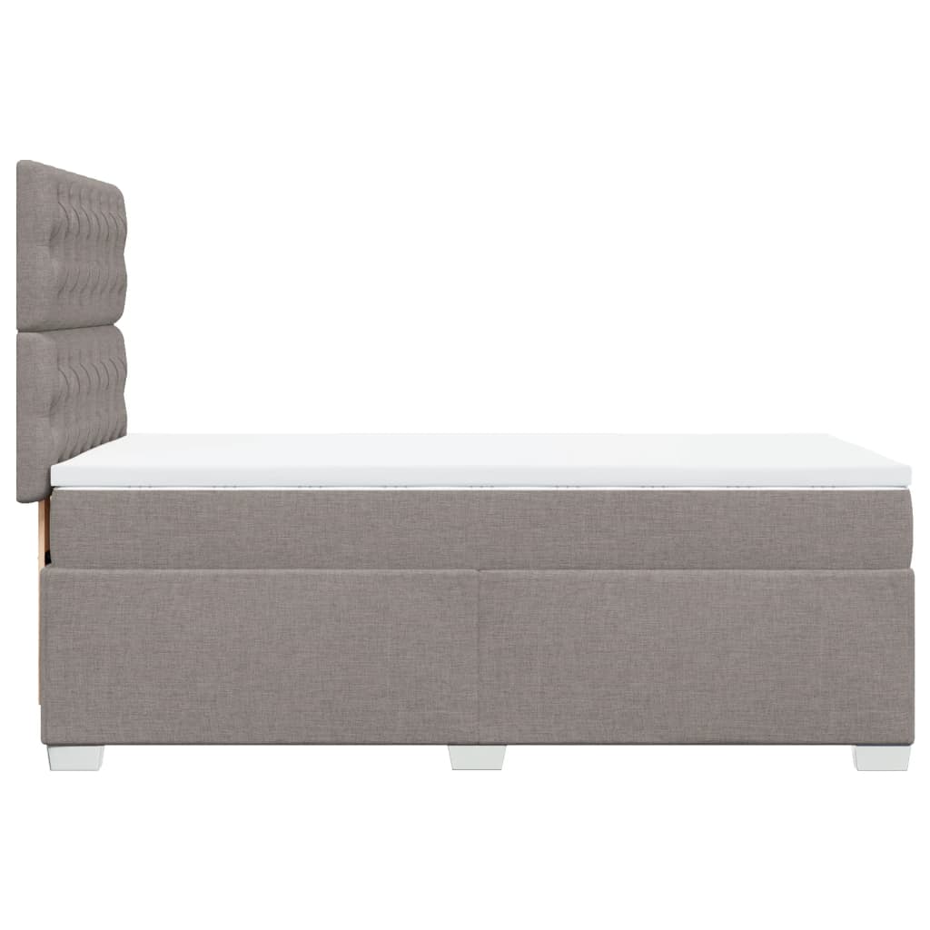 Box spring postelja z vzmetnico taupe 90x190 cm blago