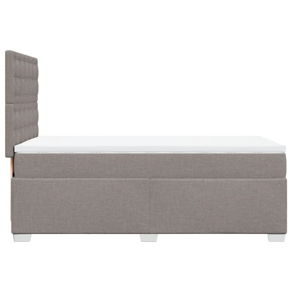 Box spring postelja z vzmetnico taupe 90x190 cm blago