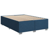 Box spring postelja z vzmetnico modra 140x200 cm blago