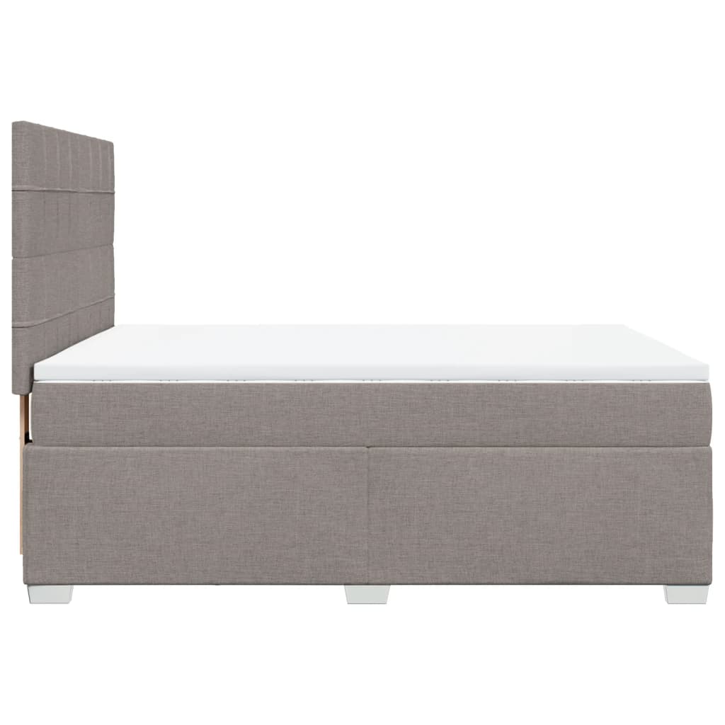 Box spring postelja z vzmetnico taupe 140x200 cm blago