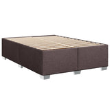 Box spring postelja z vzmetnico temno rjava 140x200 cm blago