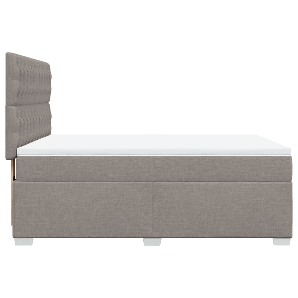 Box spring postelja z vzmetnico taupe 140x200 cm blago