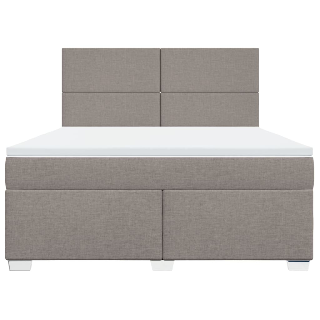 Box spring postelja z vzmetnico taupe 180x200 cm blago