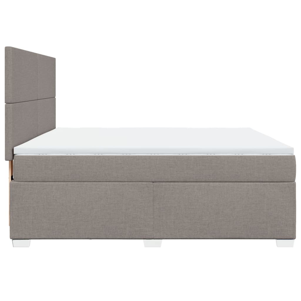 Box spring postelja z vzmetnico taupe 180x200 cm blago