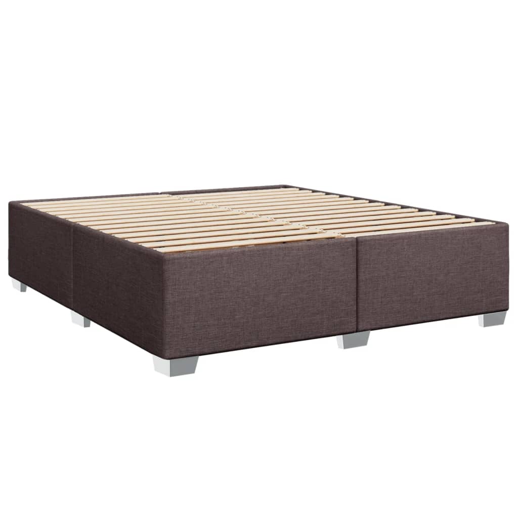 Box spring postelja z vzmetnico temno rjava 180x200 cm blago