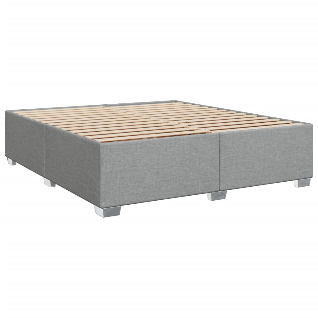 Box spring postelja z vzmetnico svetlo siva 180x200 cm blago