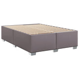 Box spring postelja z vzmetnico siva 140x200 cm umetno usnje