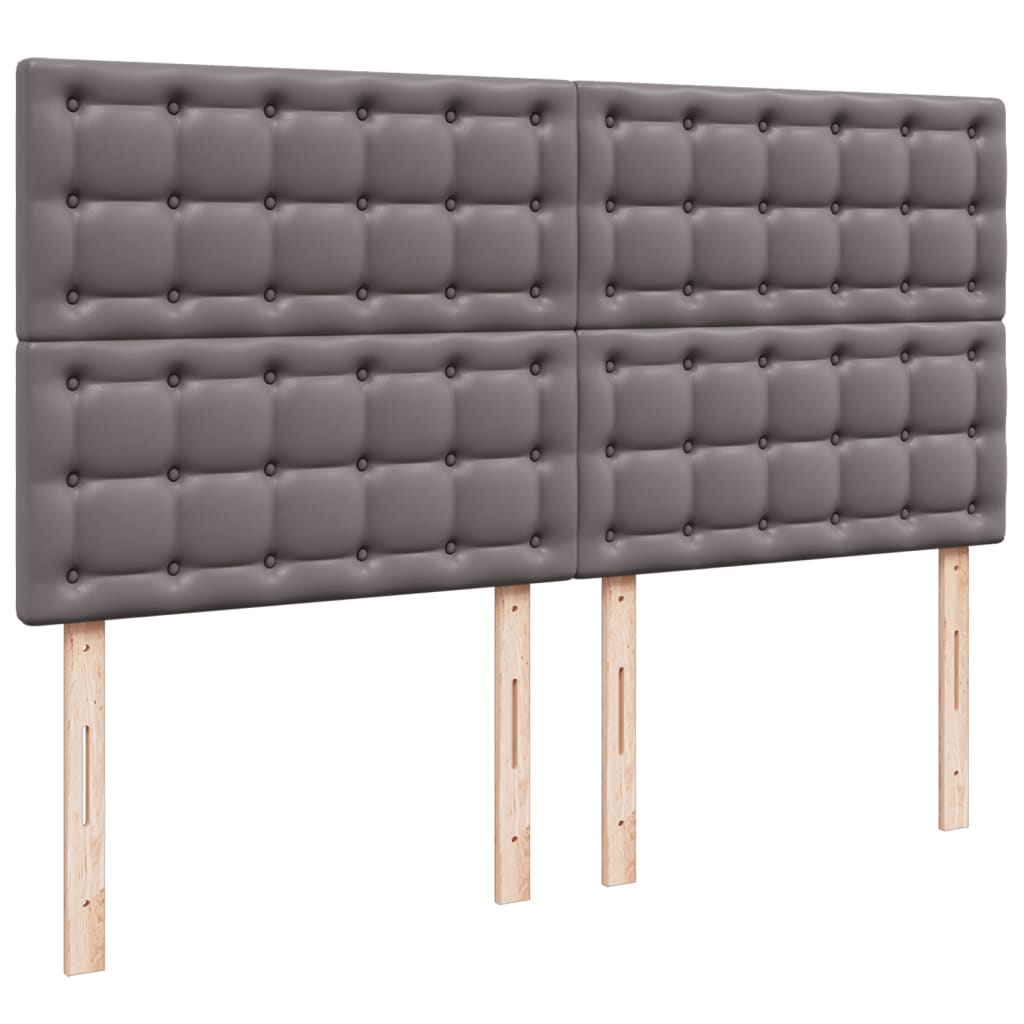 Box spring postelja z vzmetnico siva 180x200 cm umetno usnje