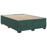 Box spring postelja z vzmetnico temno zelena 140x200 cm žamet