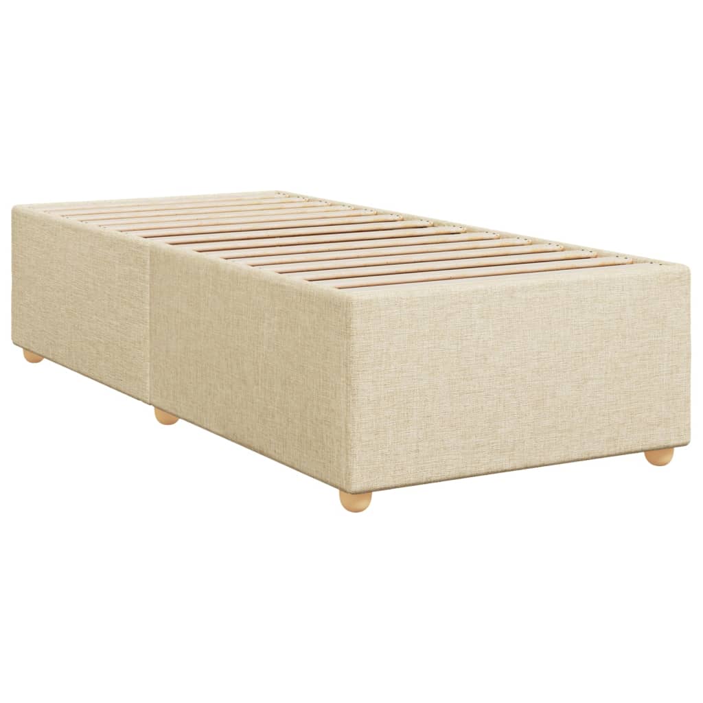 Box spring postelja z vzmetnico krem 90x190 cm blago