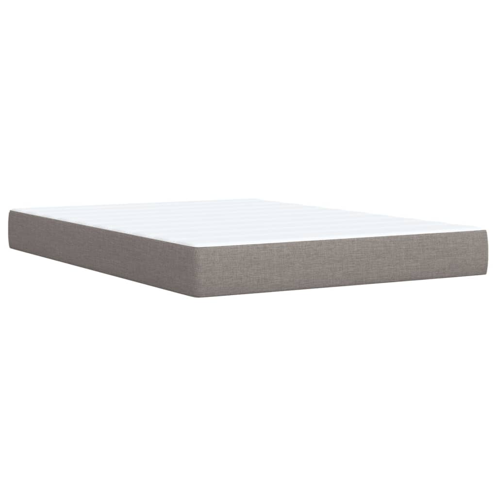 Box spring postelja z vzmetnico taupe 140x200 cm blago