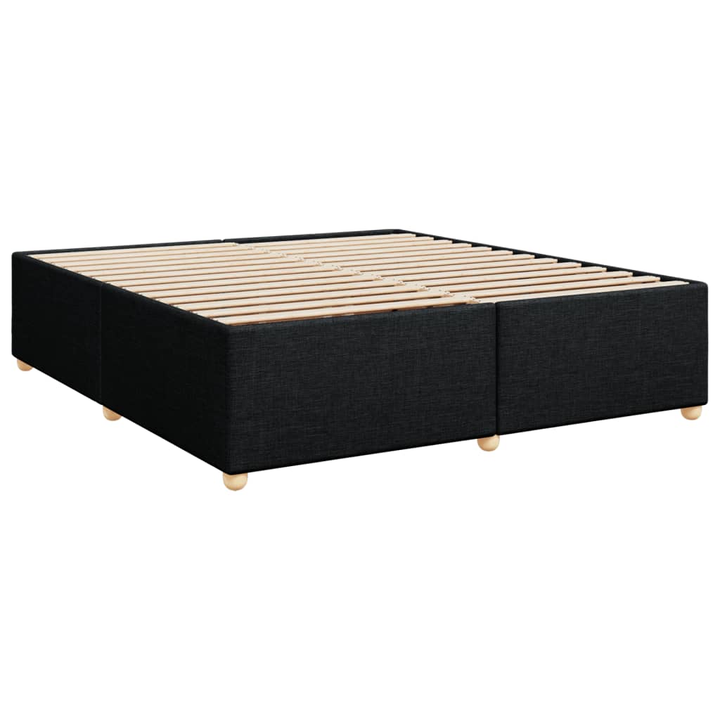 Box spring postelja z vzmetnico črna 180x200 cm blago