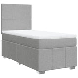 Box spring postelja z vzmetnico svetlo siva 90x190 cm blago