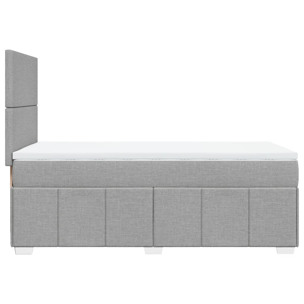 Box spring postelja z vzmetnico svetlo siva 90x190 cm blago