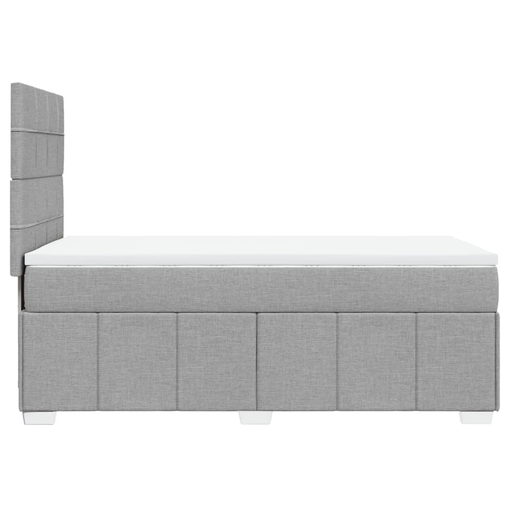 Box spring postelja z vzmetnico svetlo siva 90x190 cm blago