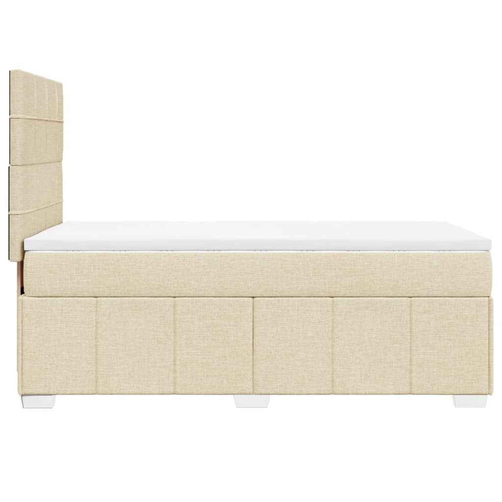 Box spring postelja z vzmetnico krem 90x190 cm blago