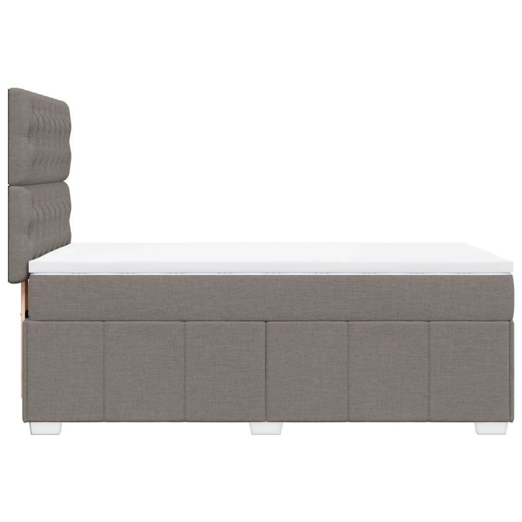 Box spring postelja z vzmetnico taupe 90x190 cm blago