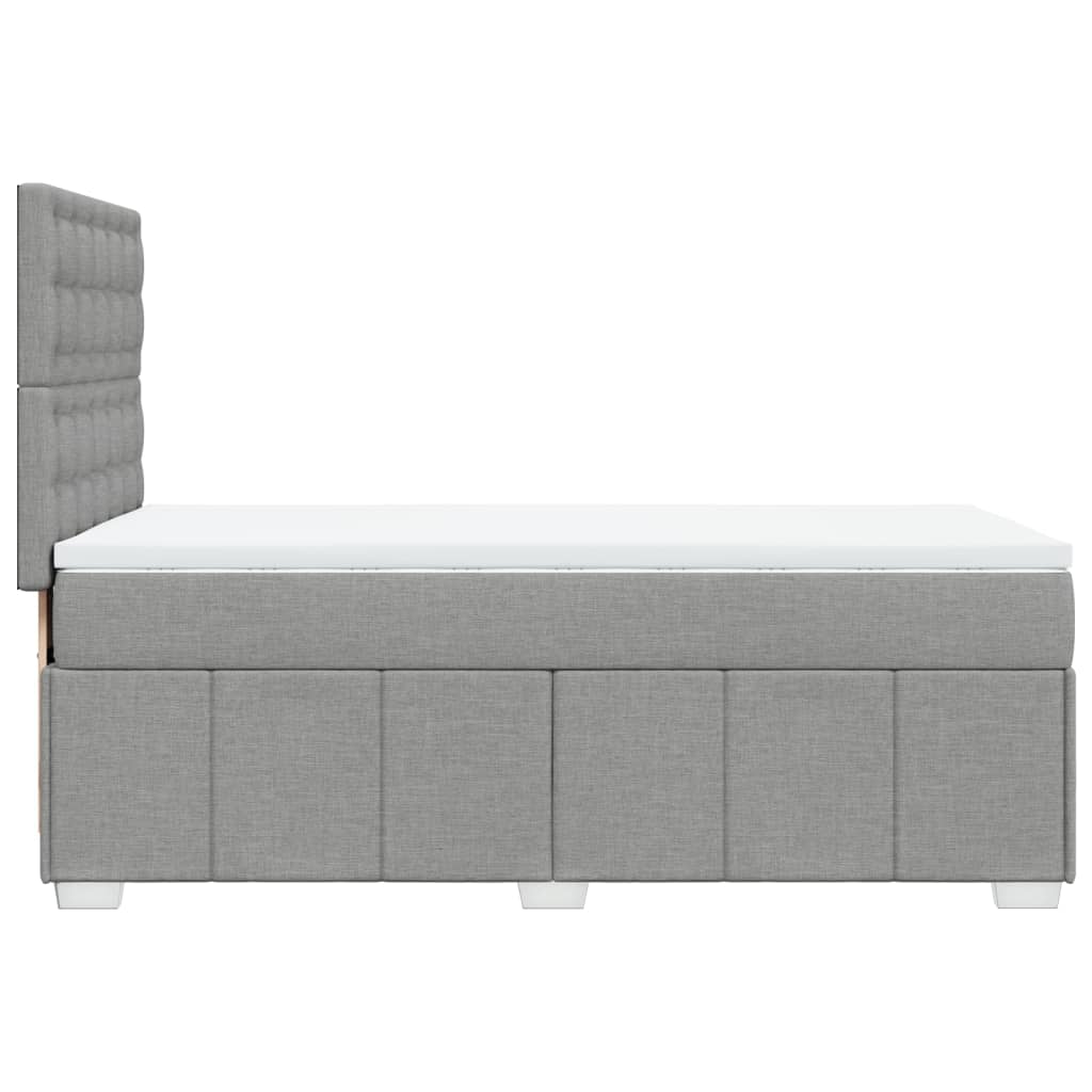 Box spring postelja z vzmetnico svetlo siva 90x190 cm blago