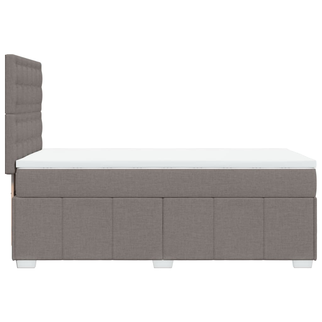 Box spring postelja z vzmetnico taupe 90x190 cm blago