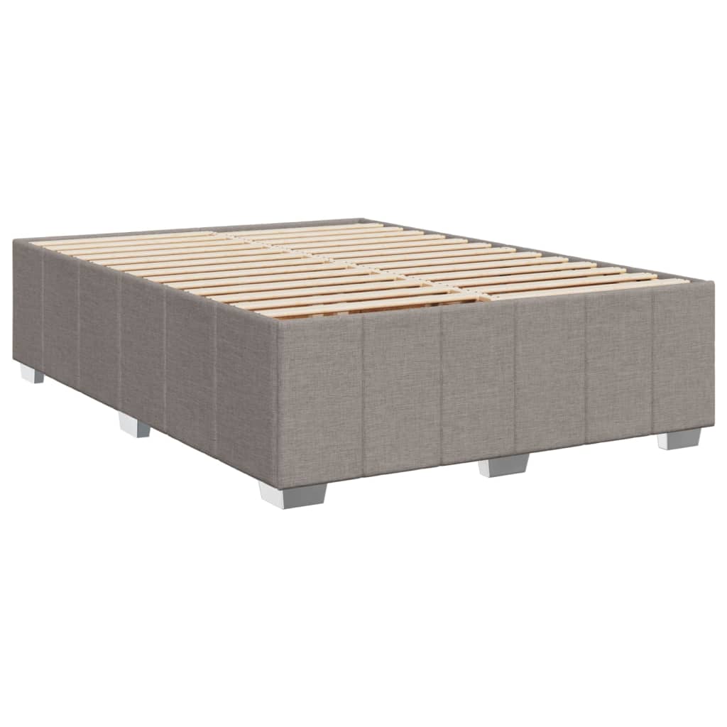 Box spring postelja z vzmetnico taupe 140x200 cm blago