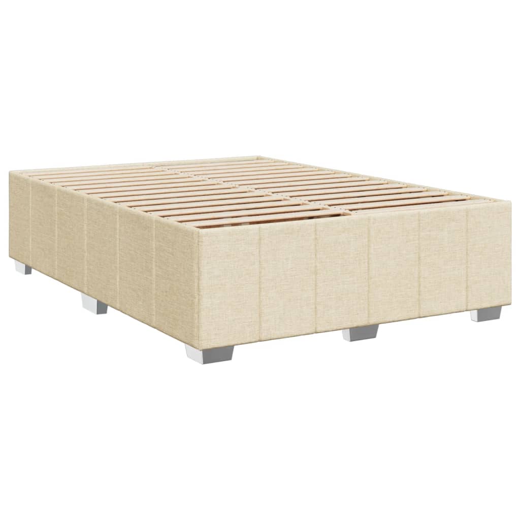 Box spring postelja z vzmetnico krem 140x200 cm blago