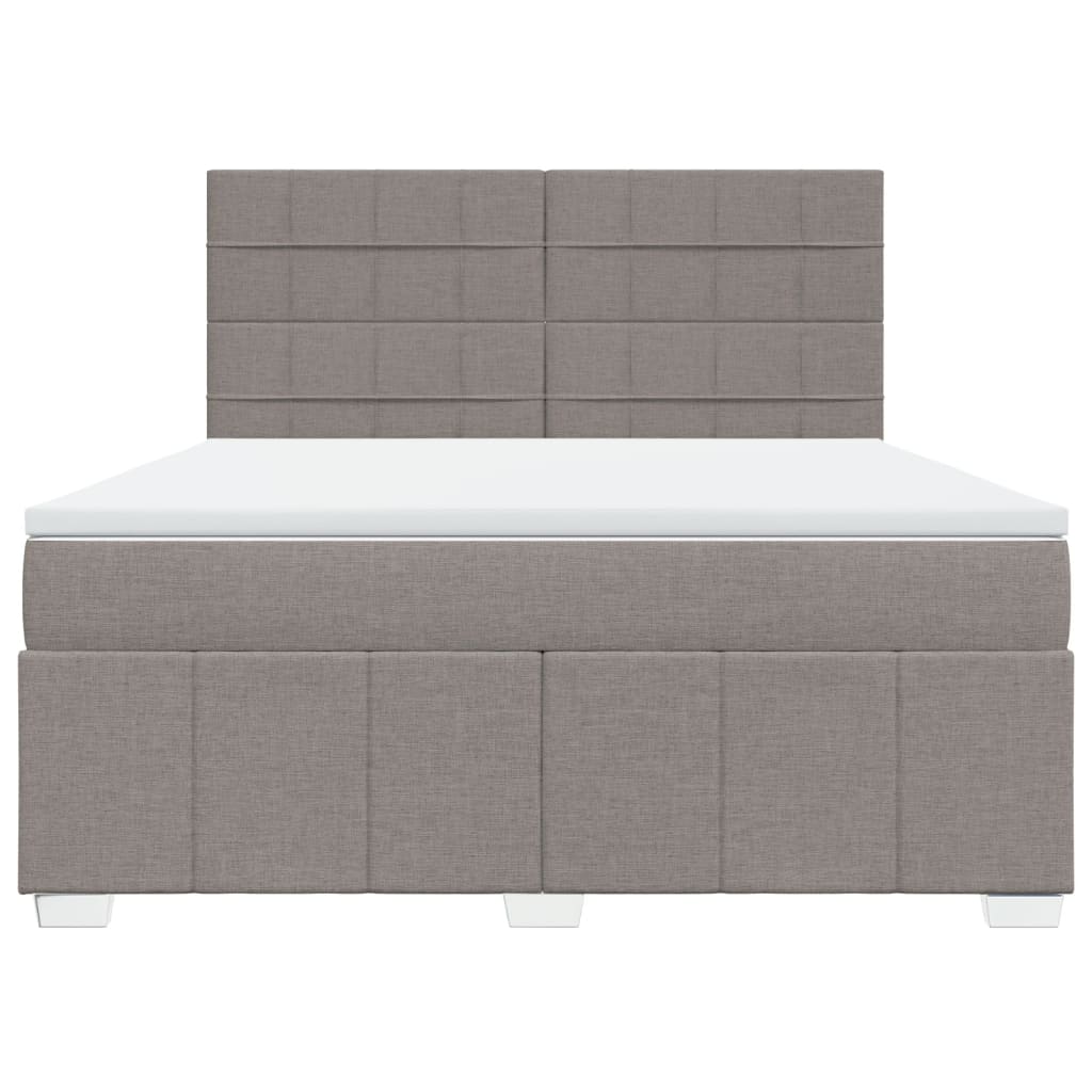 Box spring postelja z vzmetnico taupe 180x200 cm blago