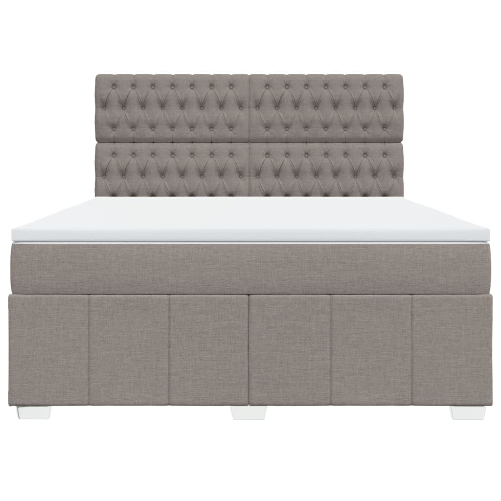 Box spring postelja z vzmetnico taupe 180x200 cm blago