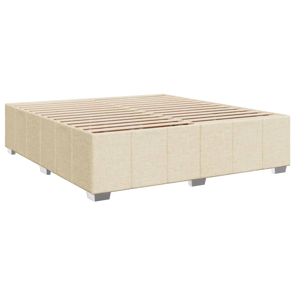 Box spring postelja z vzmetnico krem 180x200 cm blago