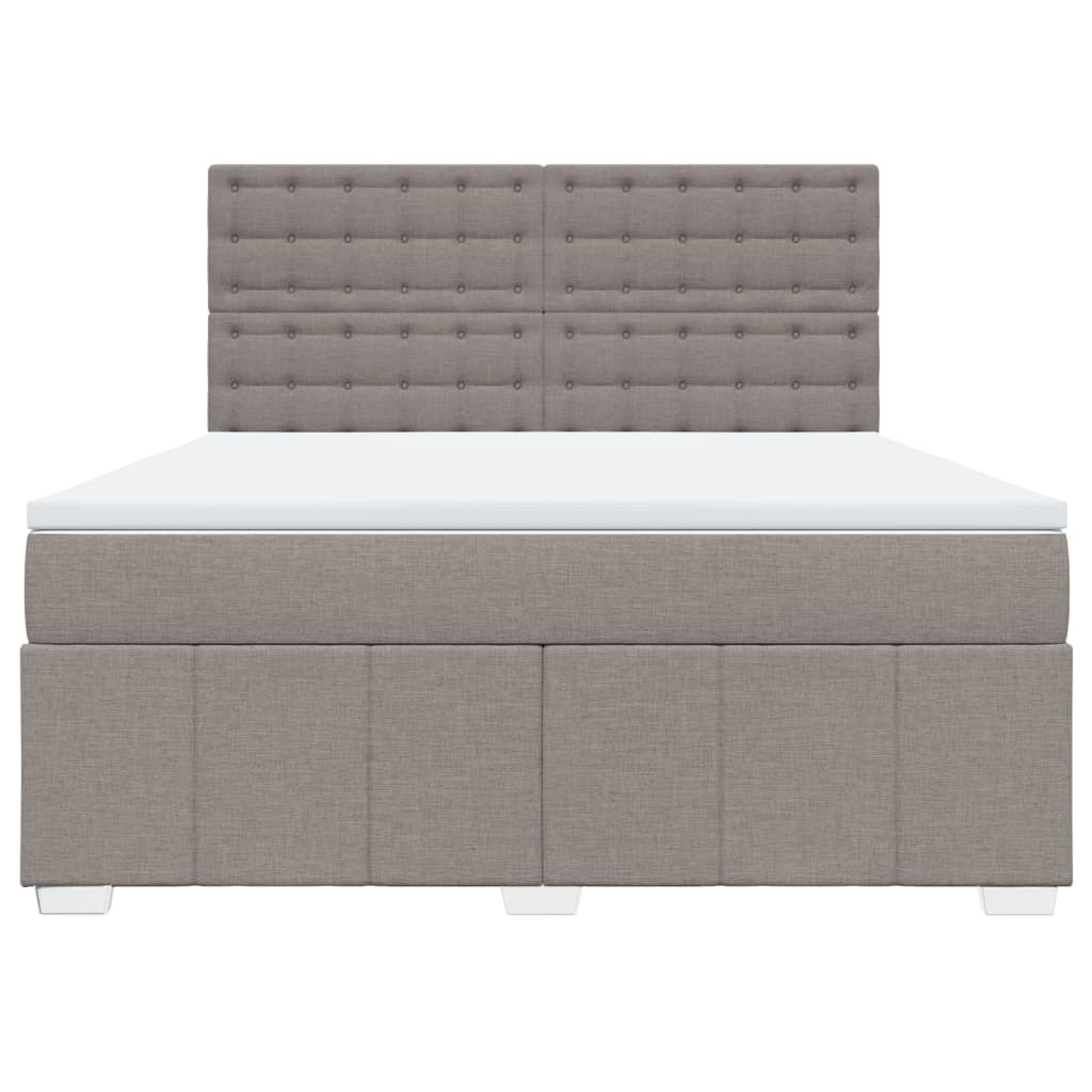 Box spring postelja z vzmetnico taupe 180x200 cm blago