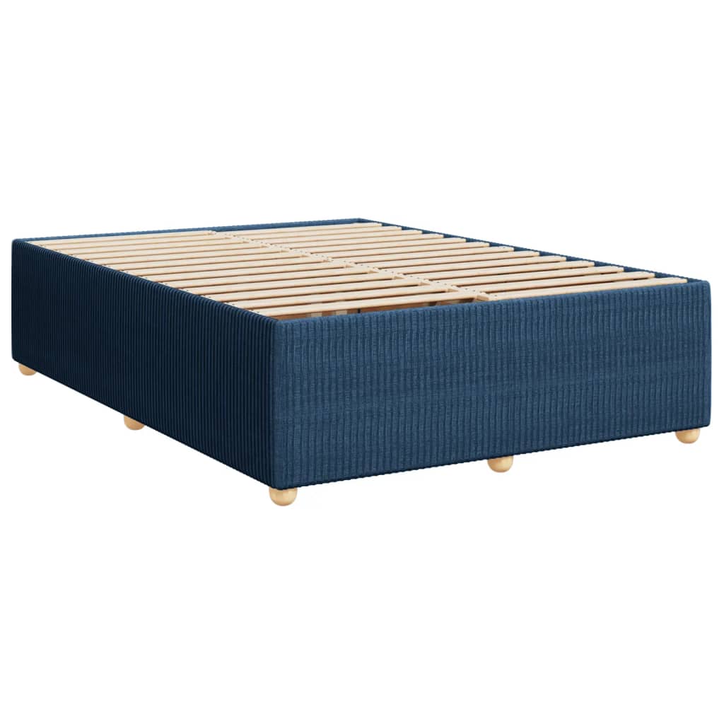 Box spring postelja z vzmetnico modra 140x200 cm blago