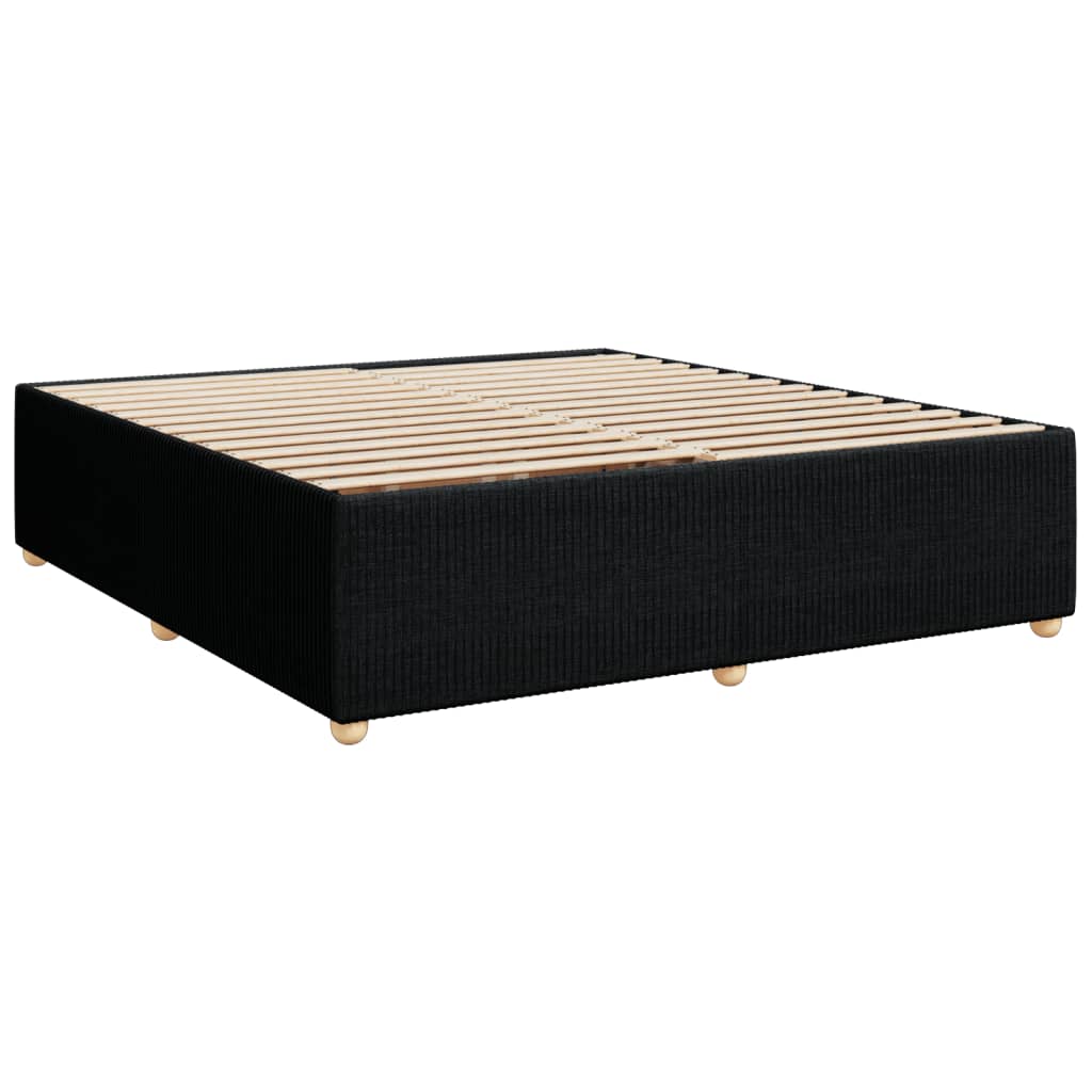 Box spring postelja z vzmetnico črna 180x200 cm blago