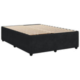 Box spring posteljni z vzmetnico črn 140x190 cm žamet