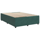 Box spring postelja z vzmetnico temno zelena 140x200 cm žamet