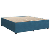 Box spring postelja z vzmetnico temno modra 180x200 cm žamet