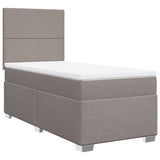 Box spring postelja z vzmetnico taupe 90x190 cm blago