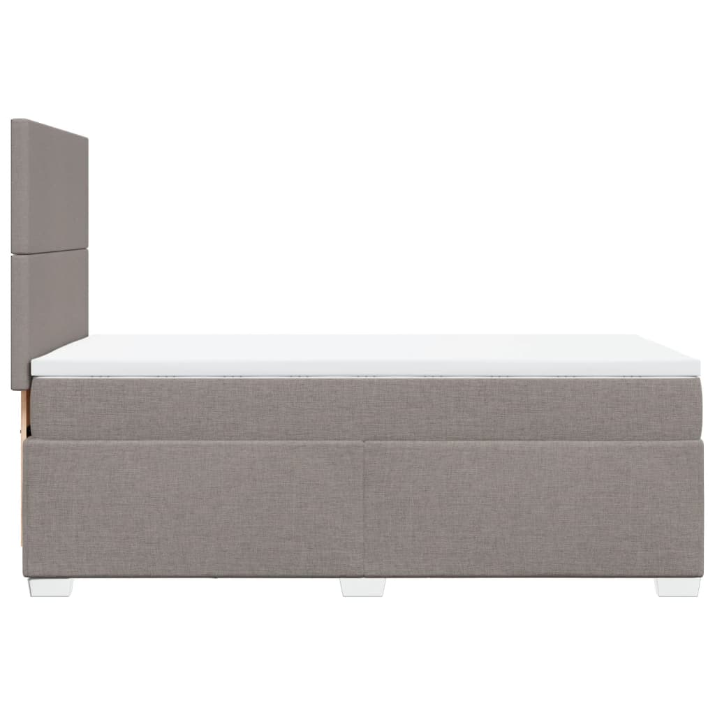 Box spring postelja z vzmetnico taupe 90x190 cm blago