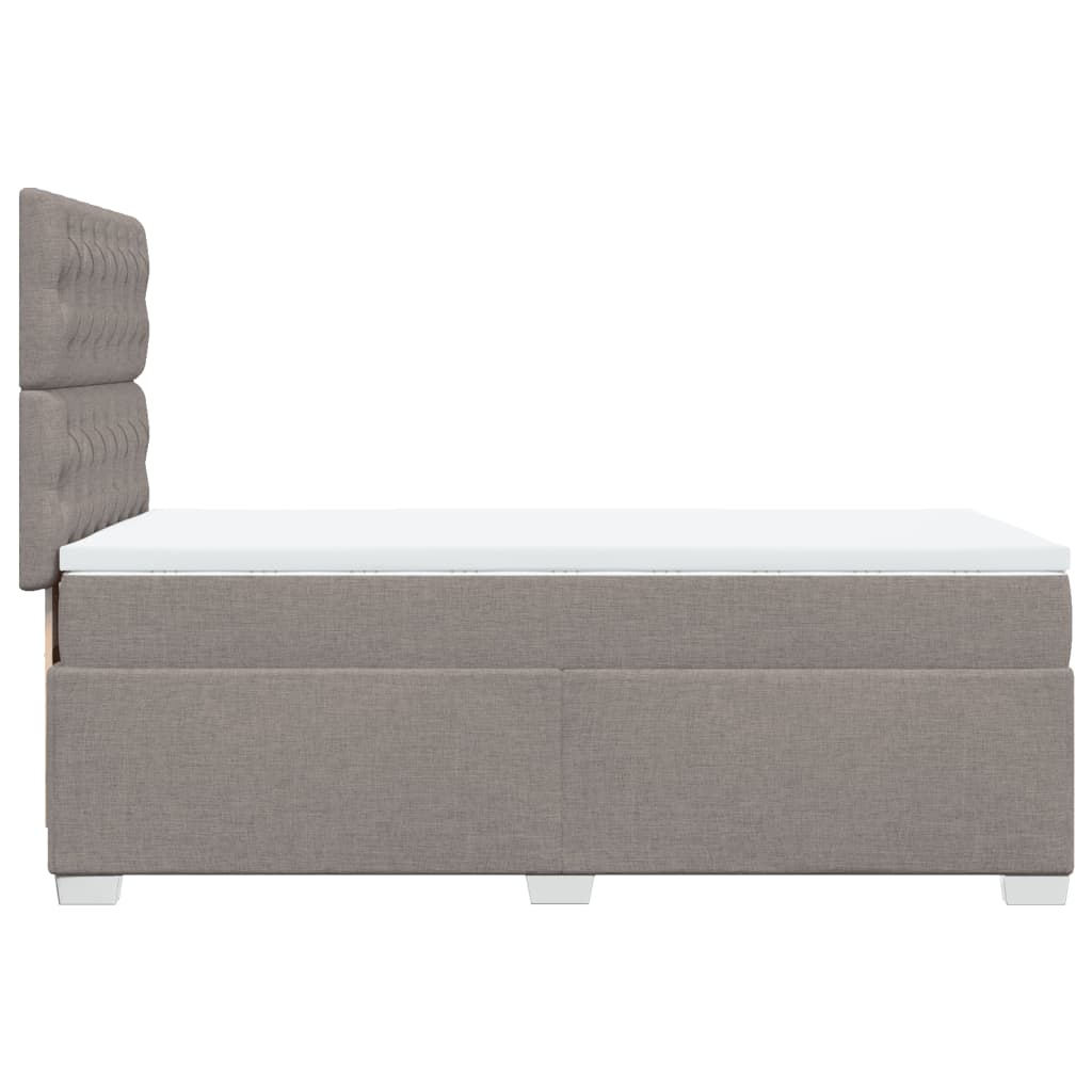 Box spring postelja z vzmetnico taupe 90x190 cm blago