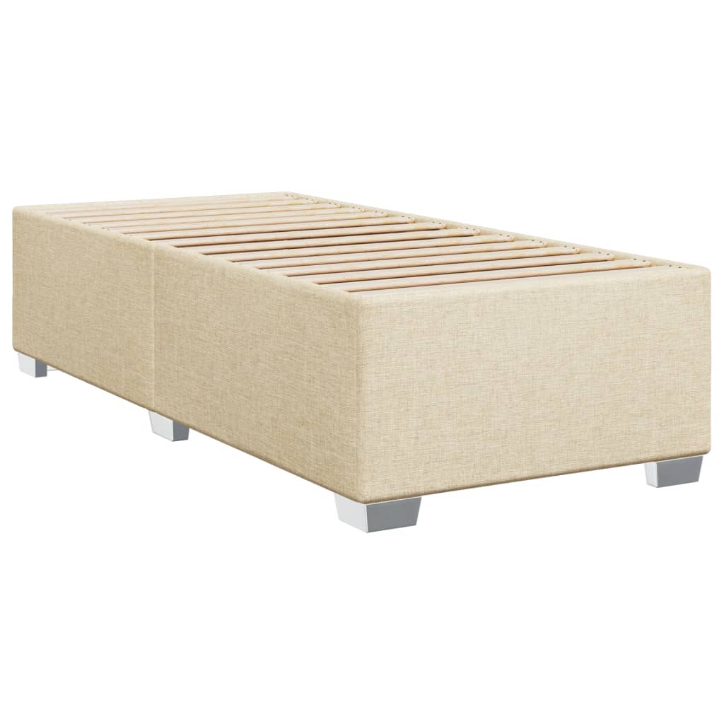 Box spring postelja z vzmetnico krem 90x200 cm blago