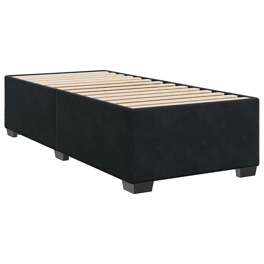 Box spring postelja z vzmetnico črn 90x190 cm žamet