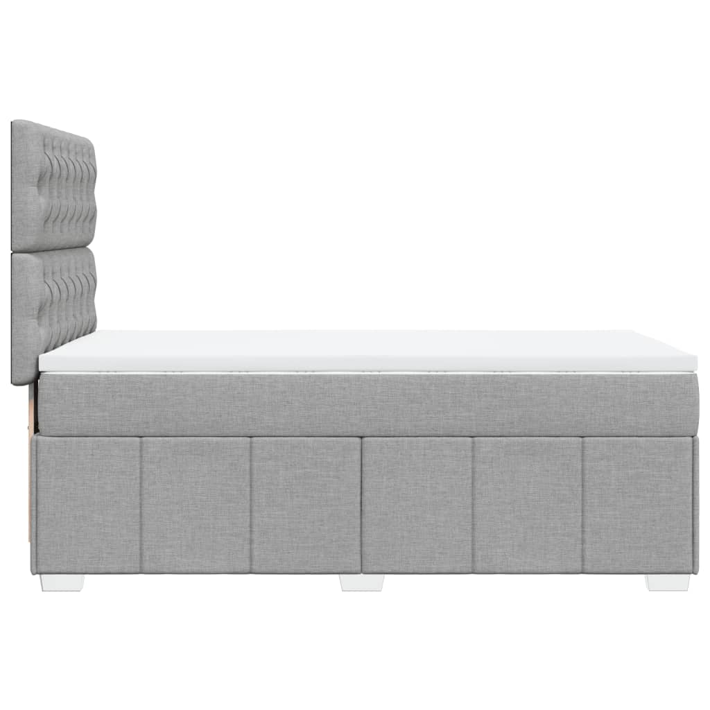 Box spring postelja z vzmetnico svetlo siva 90x190 cm blago