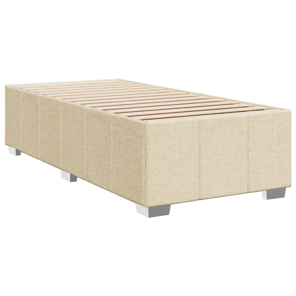 Box spring postelja z vzmetnico krem 90x190 cm blago