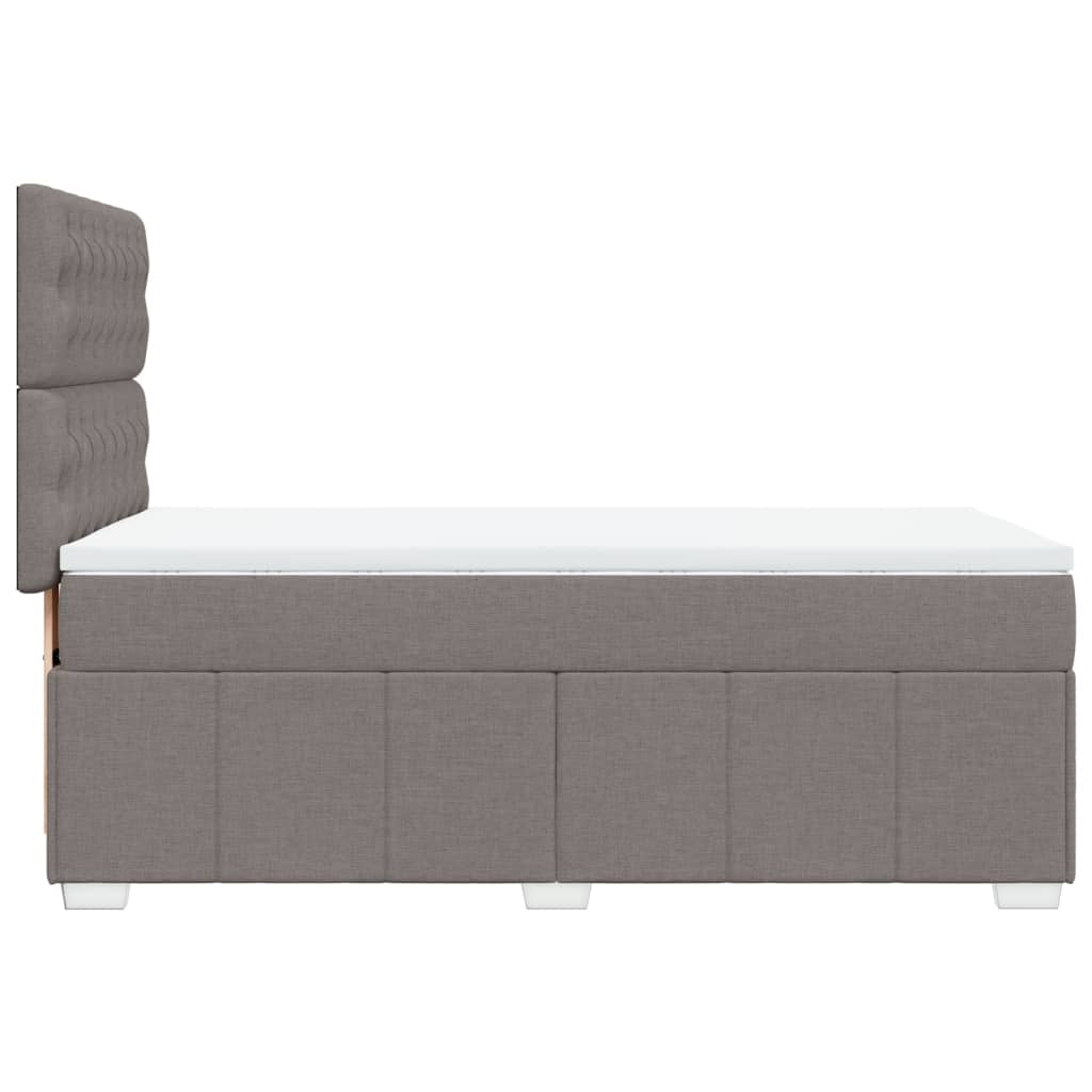 Box spring postelja z vzmetnico taupe 90x200 cm blago