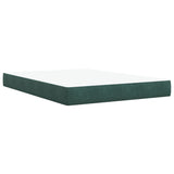 Box spring postelja z vzmetnico temno zelena 140x200 cm žamet