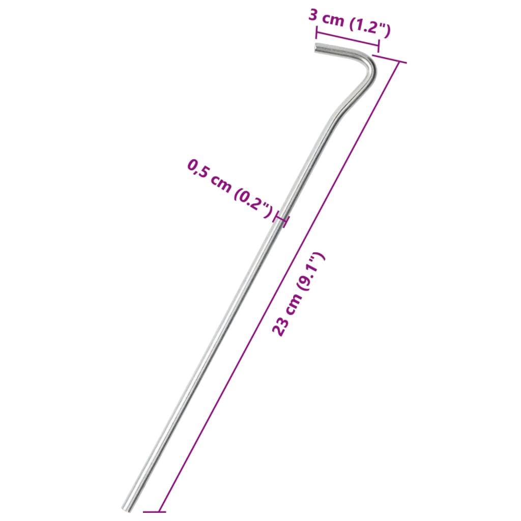 Klini za šotor 50 kosov 23 cm Ø5 mm pocinkano jeklo