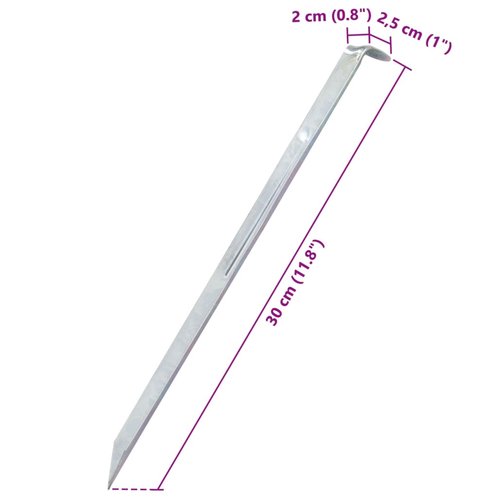 Klini za šotor 24 kosov 30 cm Ø20 mm pocinkano jeklo