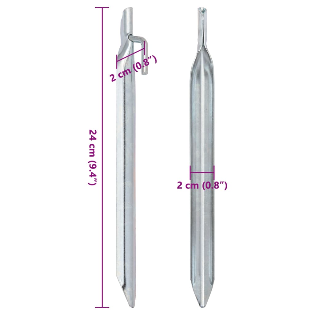 Klini za šotor 24 kosov U oblika 24 cm Ø20 mm pocinkano jeklo