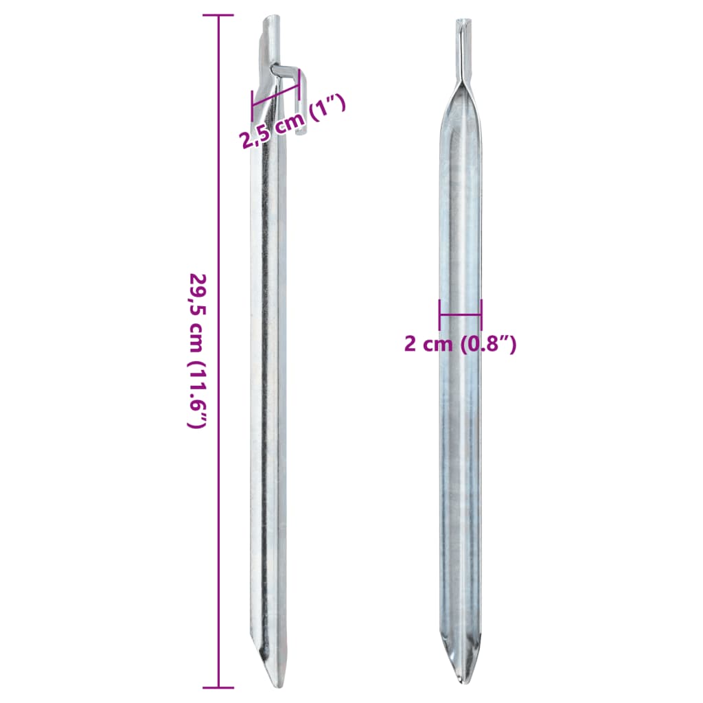 Klini za šotor 24 kosov U oblika 29,5 cm Ø20 mm pocinkano jeklo