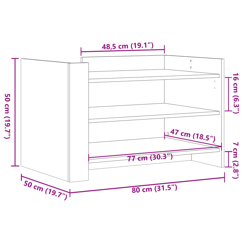 Klubska mizica sonoma hrast 80x50x50 cm inženirski les