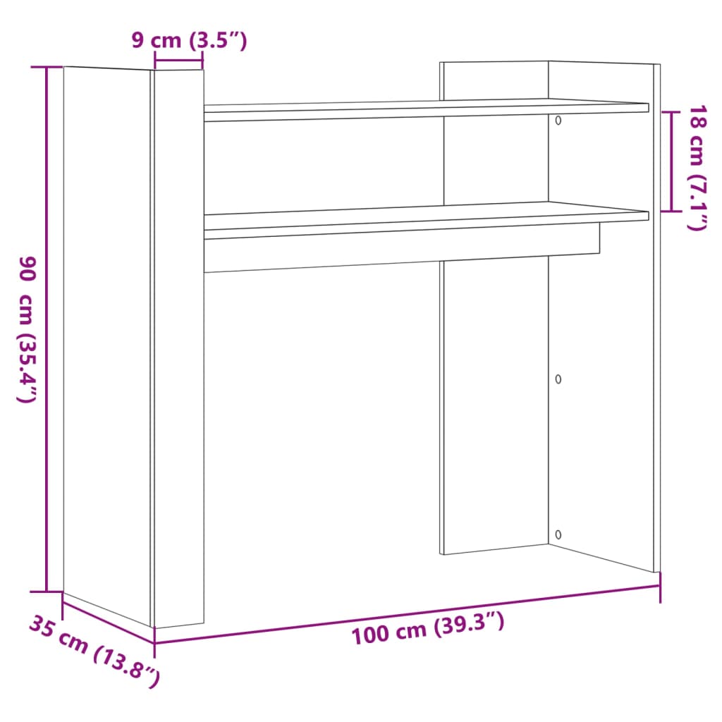 Konzolna mizica bela 100x35x90 cm inženirski les