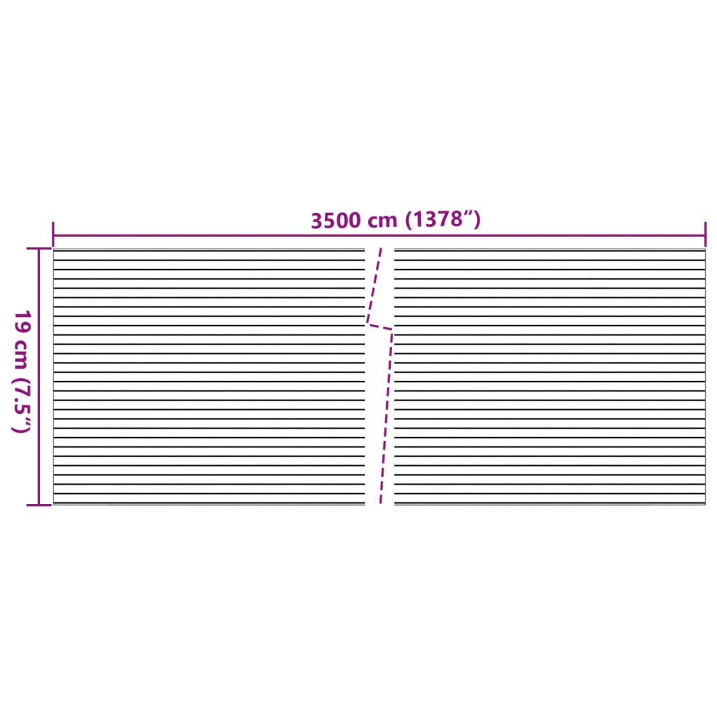 Vrtno platno za zasebnost 2 kosa videz kamna siva 35x0,19 m PVC